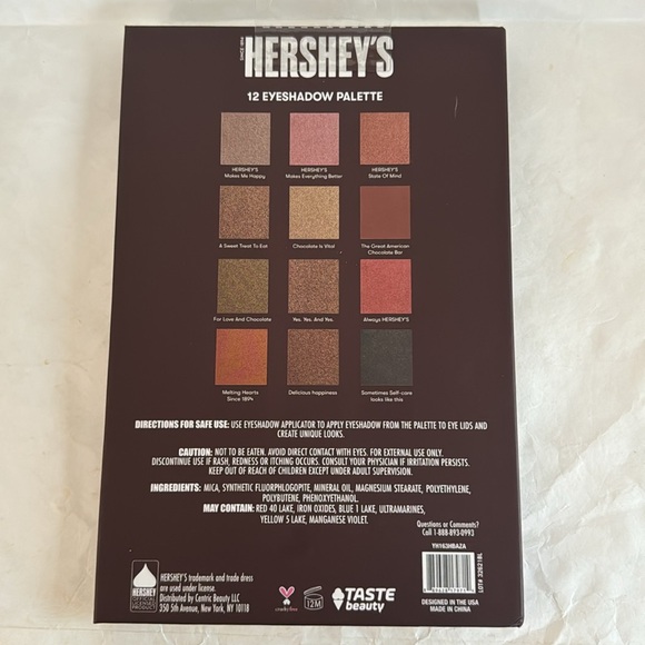 TASTE BEAUTY Hershey's Milk Chocolate 12 Pan Eyeshadow Palette NWT Sealed - Picture 7 of 9